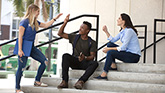 High school students taking a group picture