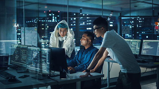 Students in front of a computer